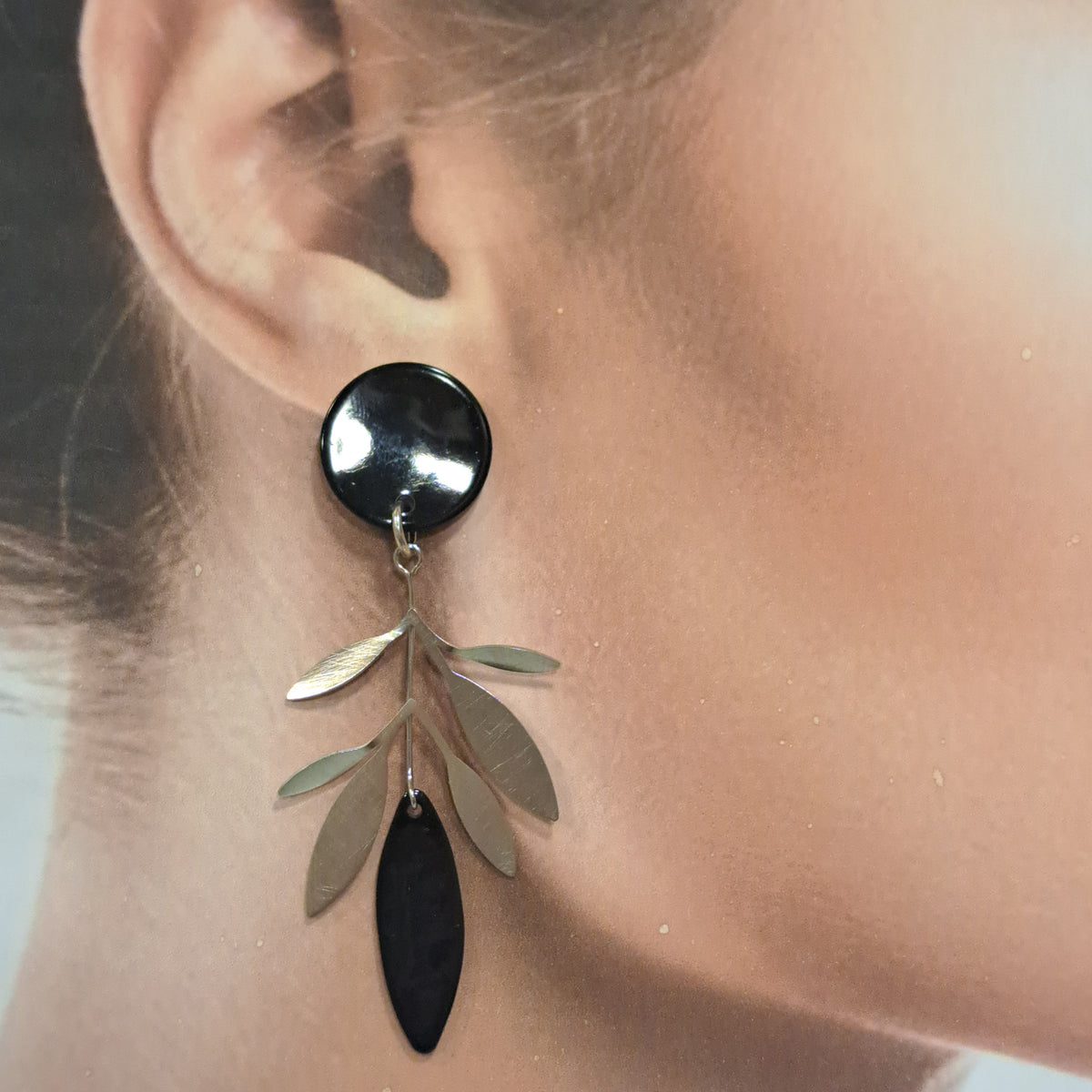 Boucles clips Feuilles noir LA PETITE SARDINE
