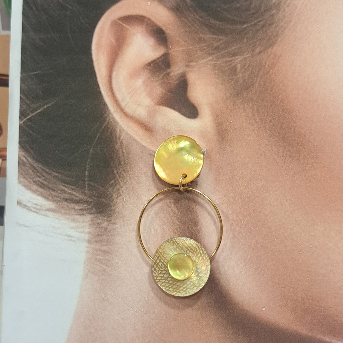 Boucles clips Gravé jaune LA PETITE SARDINE