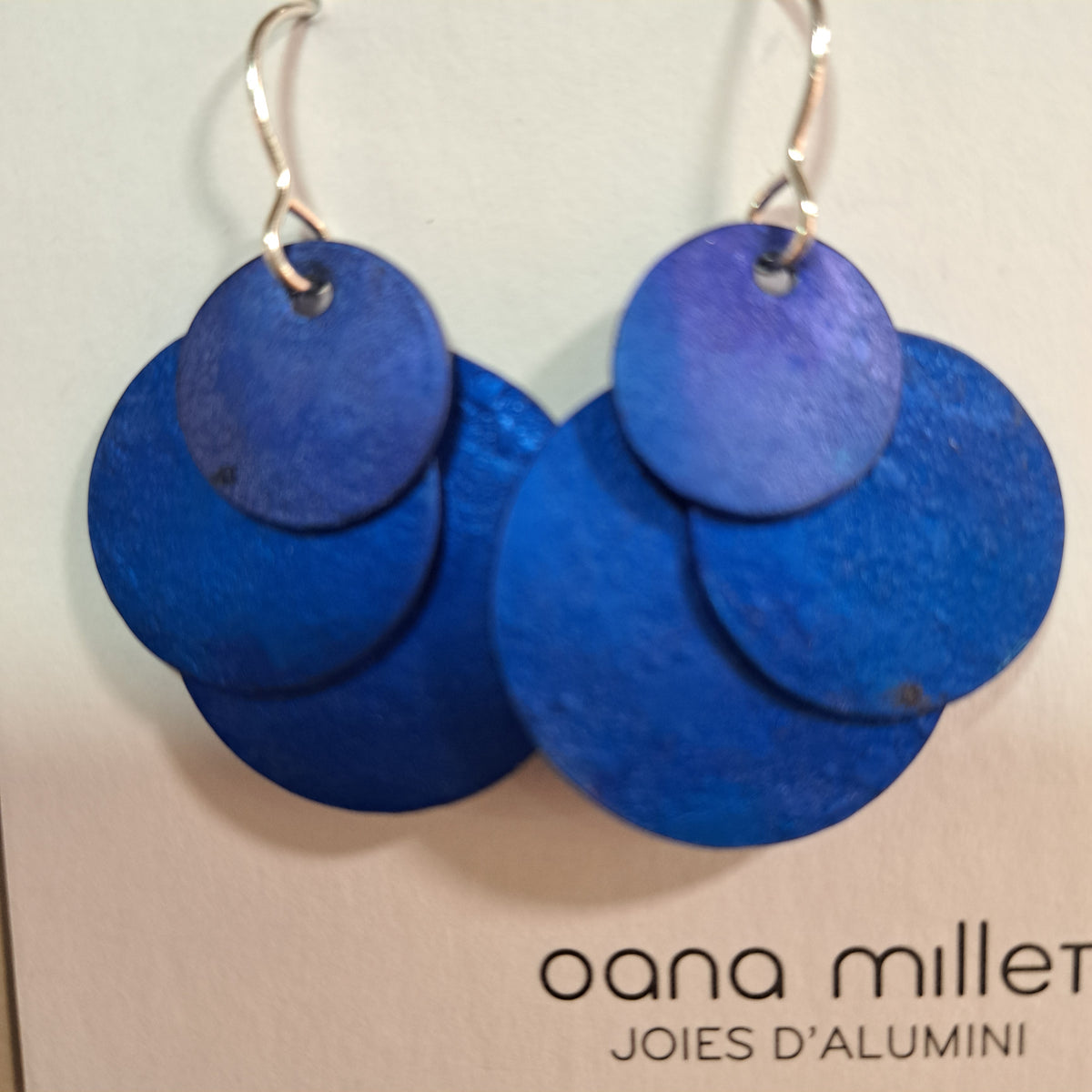 Boucles percées Ronds bleu OANA MILLET