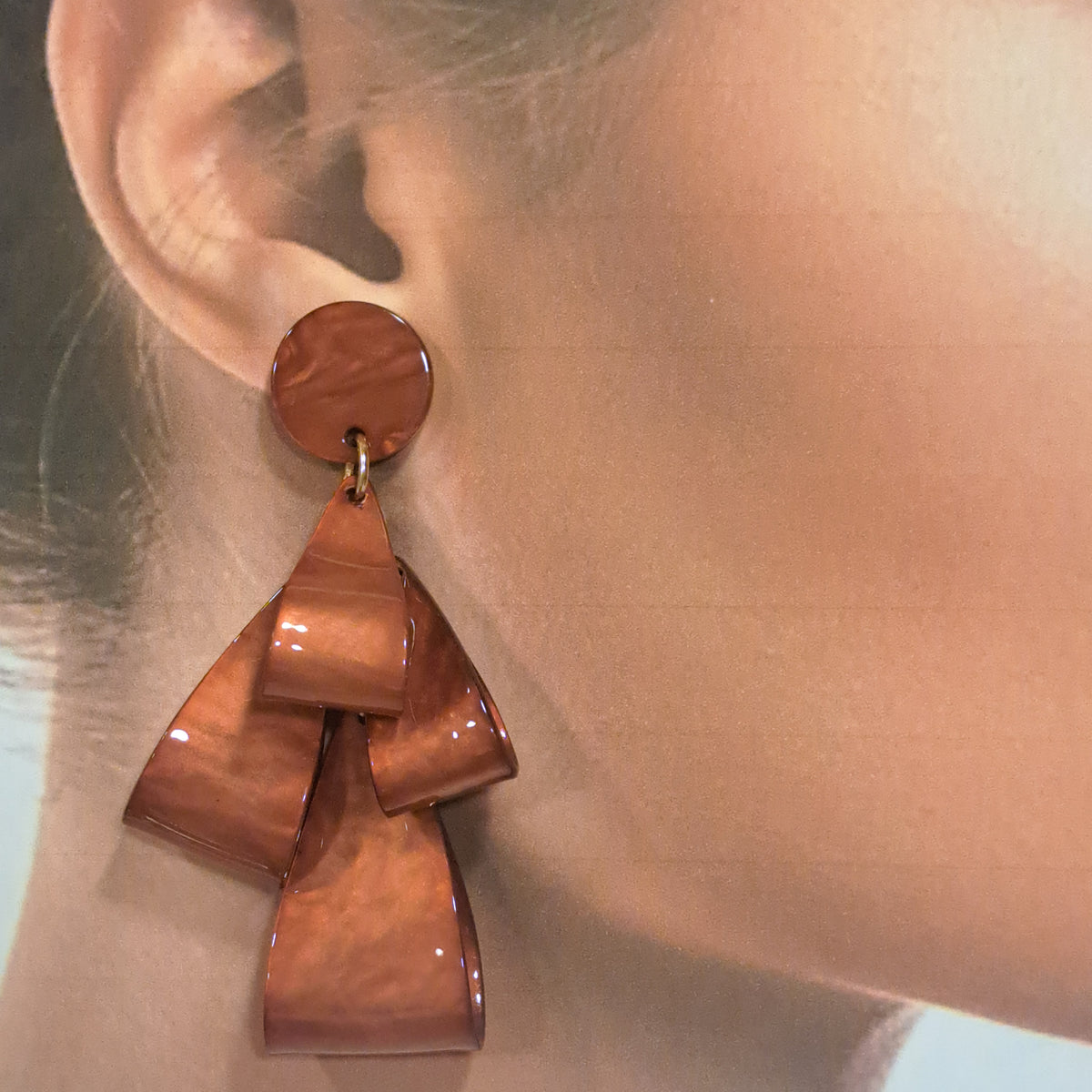Boucles clips Nœuds terracotta CLEDOR
