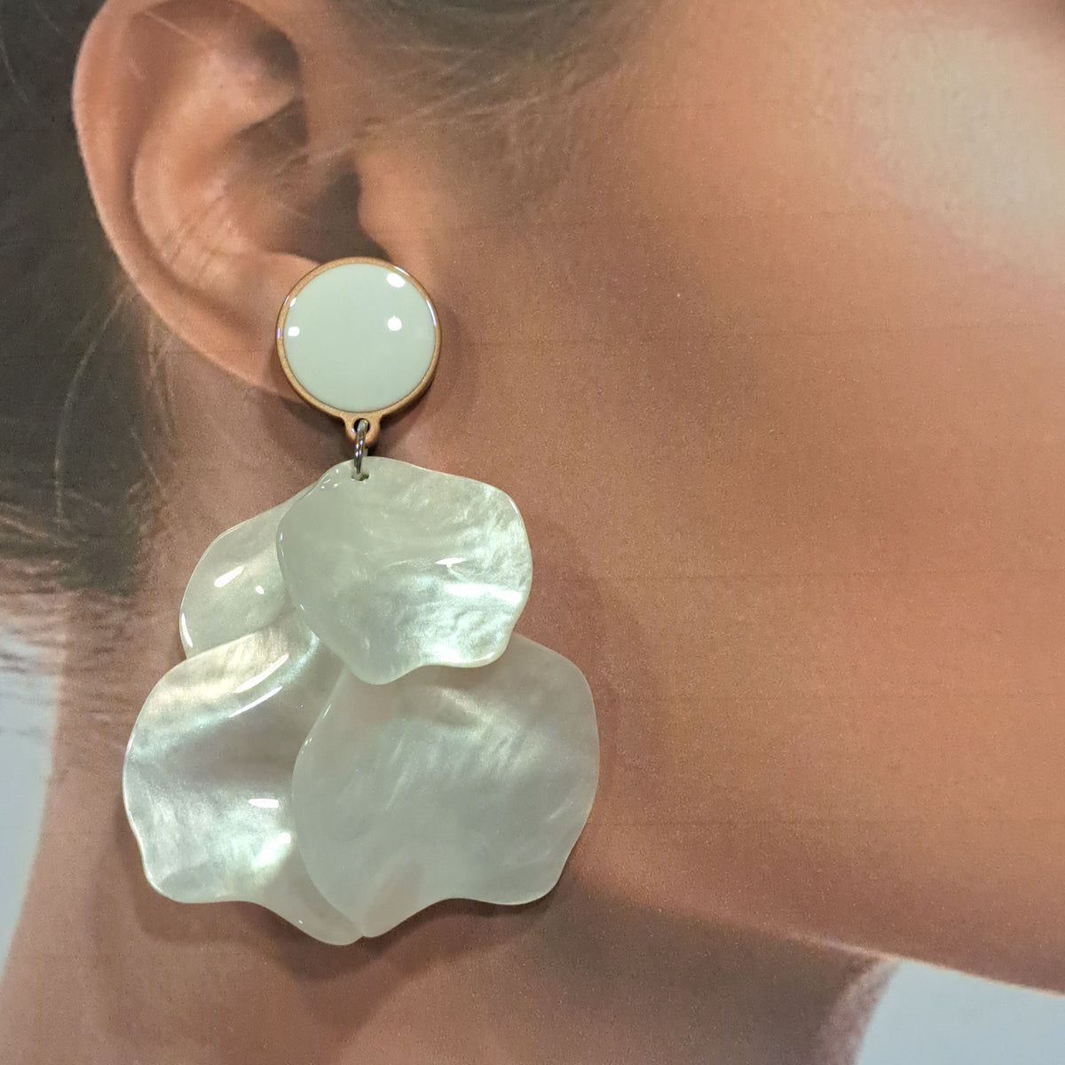 Boucles clips Pétales blanc CLEDOR
