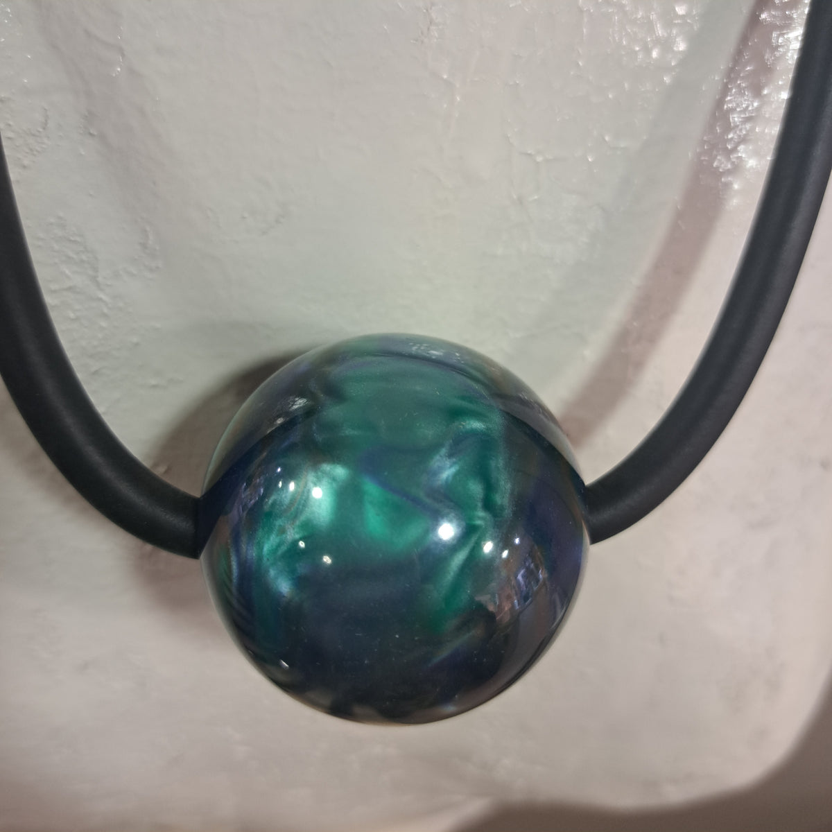 Collier Boule perle bleu vert CLEDOR