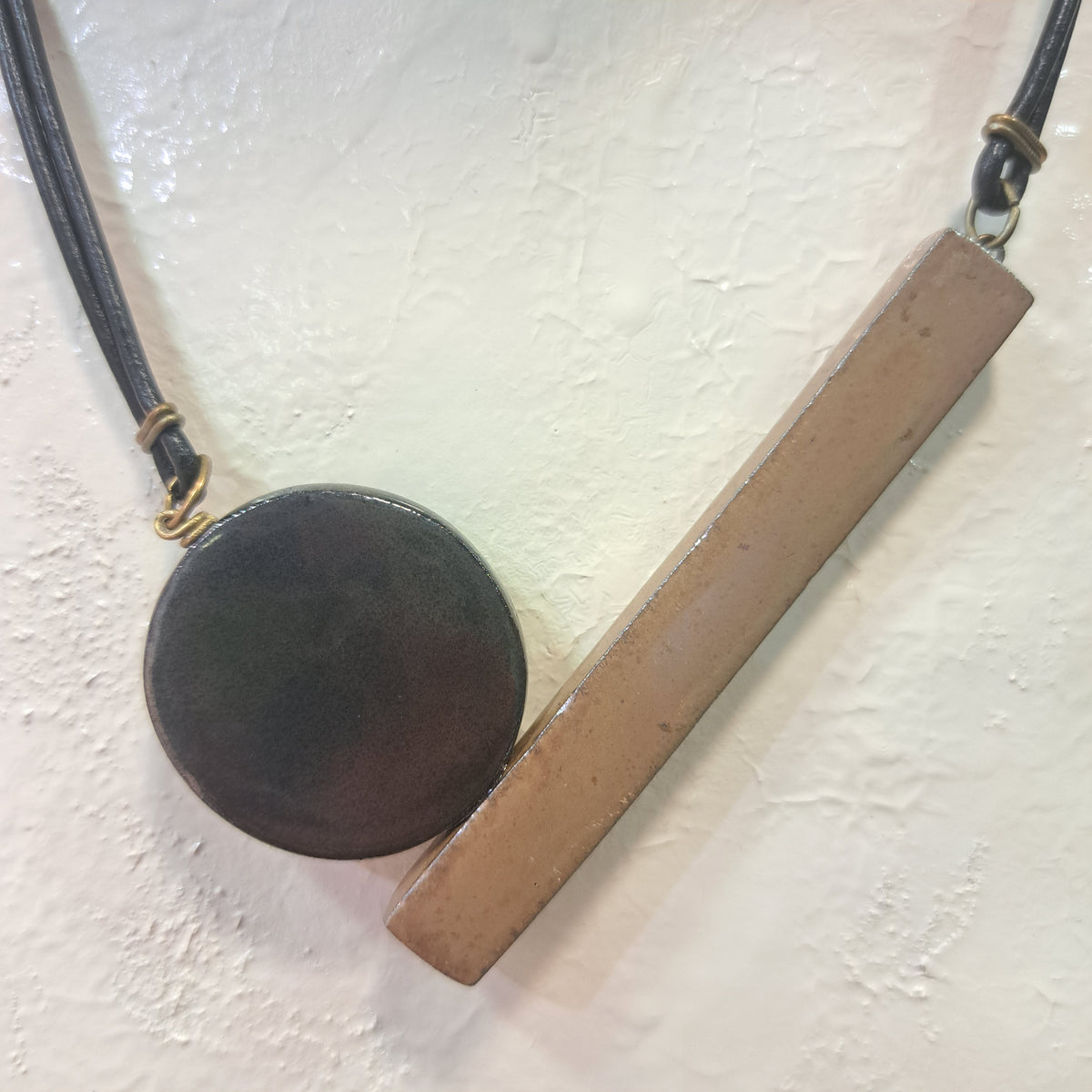 Collier Pop PM noir et marron glacé CHRISTINE ALLOING