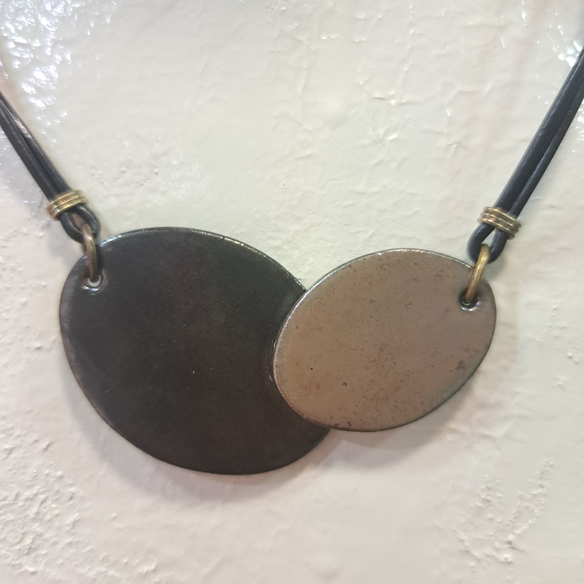 Collier Duo Ovale noir et marron glacé CHRISTINE ALLOING