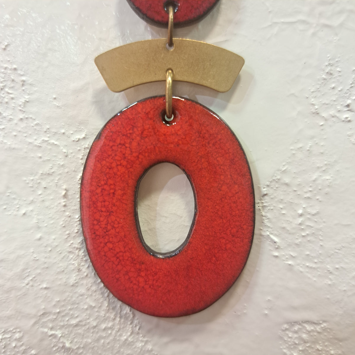 Collier pendentif Trio Ovale rouge CHRISTINE ALLOING