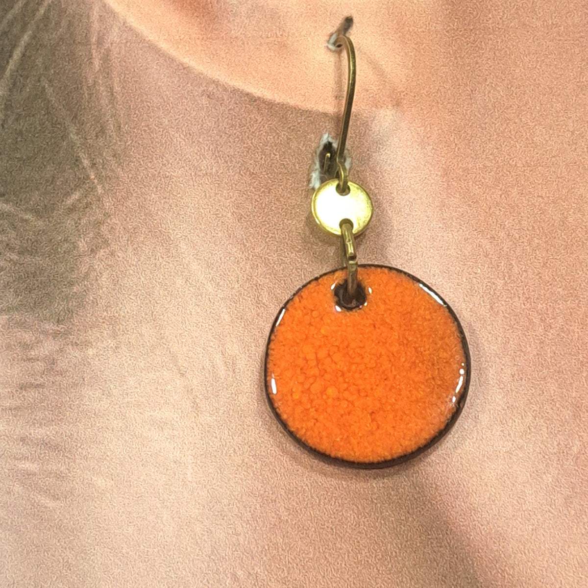 Boucles percées Graphic Rond GM orange CHRISTINE ALLOING