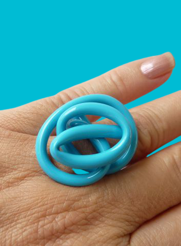 Bague Zig Bleu turquoise SAMUEL CORAUX