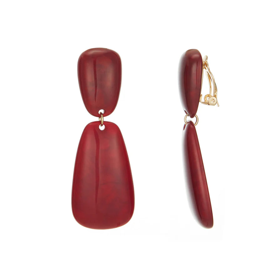 Boucles clips Edmée rouge BELLE MISS