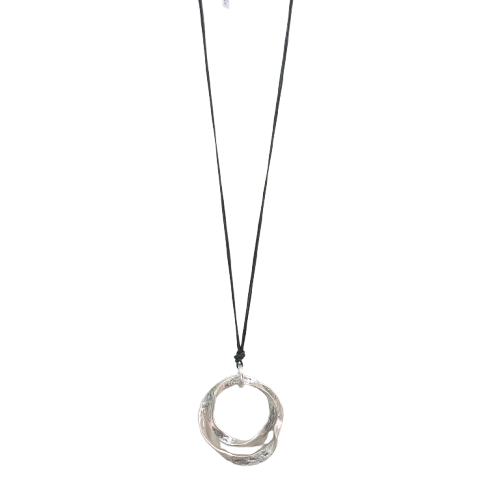 Collier sautoir Pendentif argent noir FANCY F