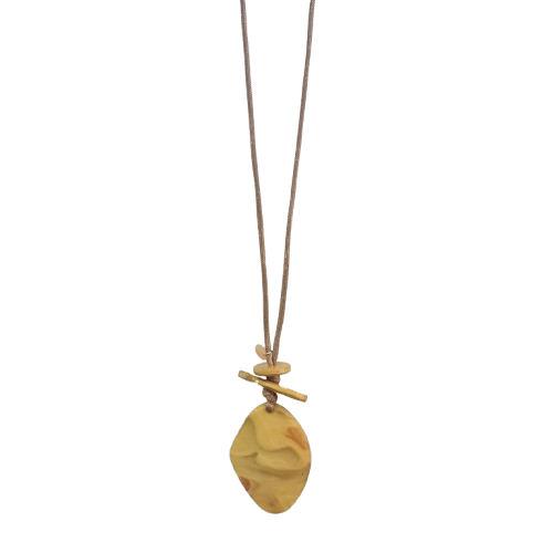Collier sautoir Pendentif moutarde FANCY F