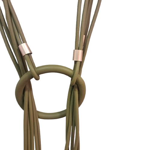 Collier sautoir Cravate kaki Fancy