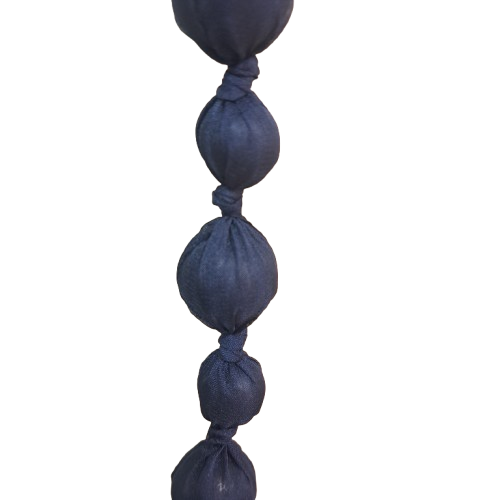 Collier sautoir Perles tissu marine FANCY F