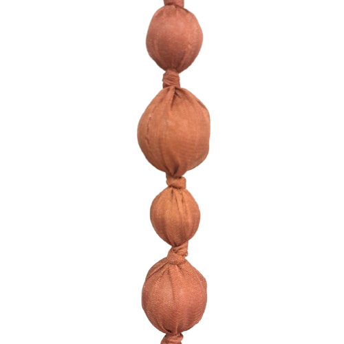 Collier sautoir Perles tissu rouille FANCY F