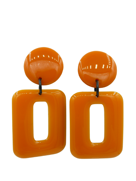 Boucles percées Rectangle PM orange THIERRY JOO