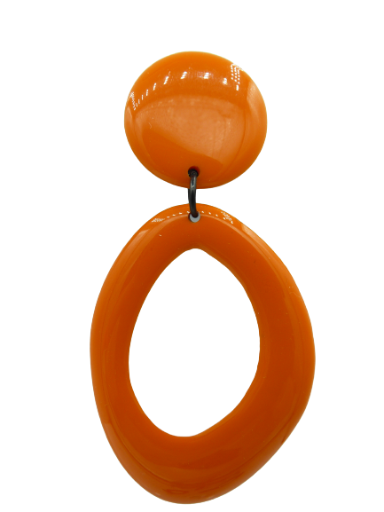 Boucles percées Ovale orange THIERRY JOO