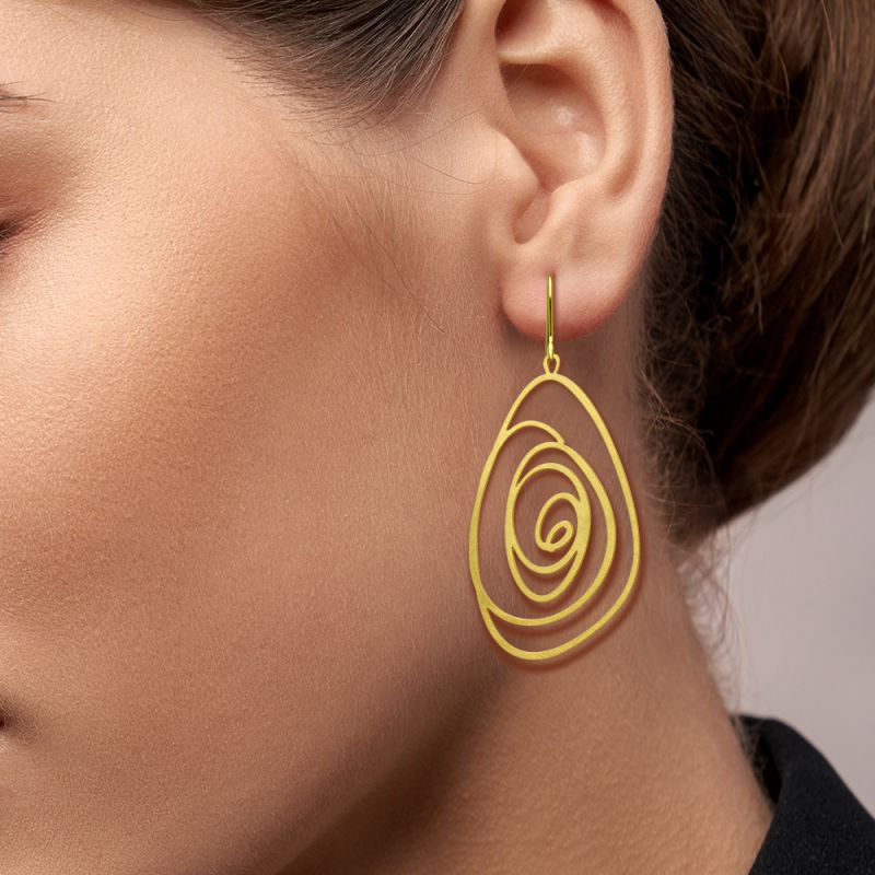 Boucles percées Moon Love GM or RAS