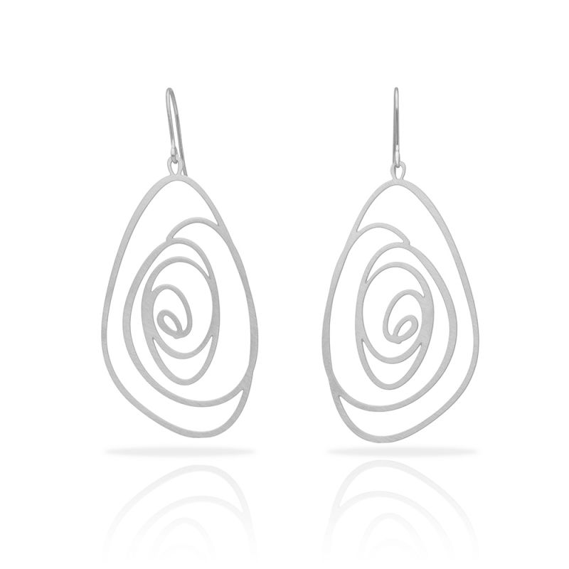 Boucles percées Moon Love GM argent RAS