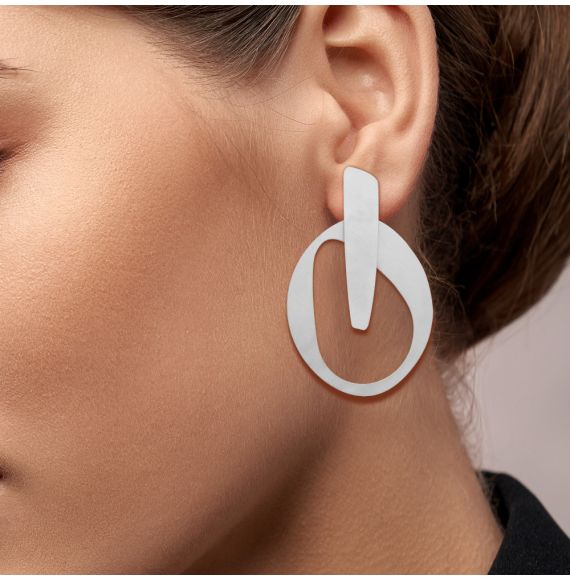 Boucles percées Too Much + XL argent RAS