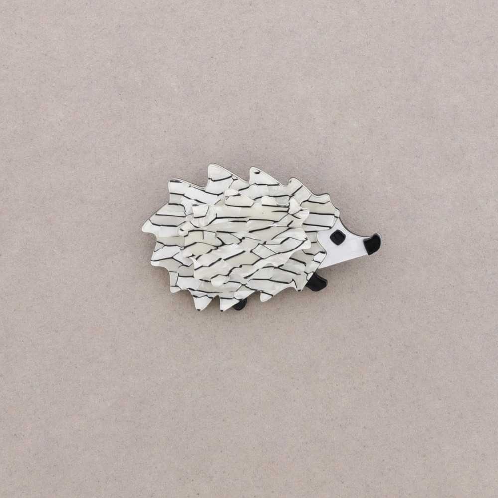 Broche Hérisson blanc et noir Fancy F