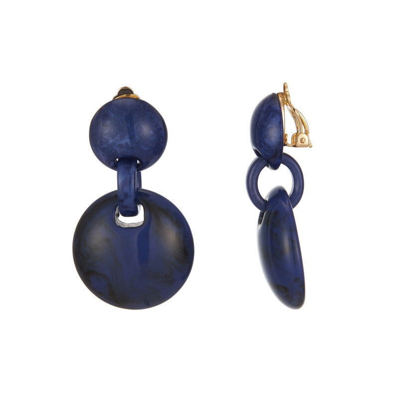 Boucles clips Edurne bleu marine BELLE MISS
