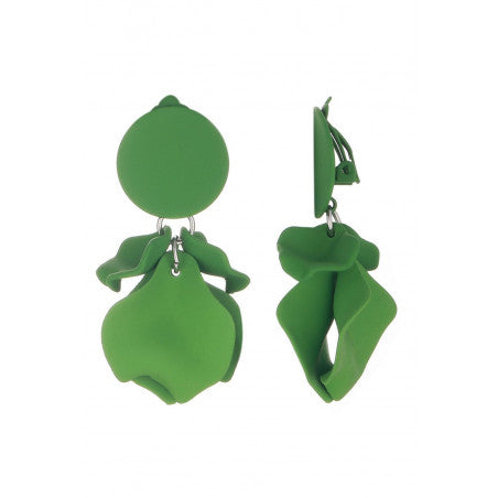 Boucles clips Pétales vert B MISS