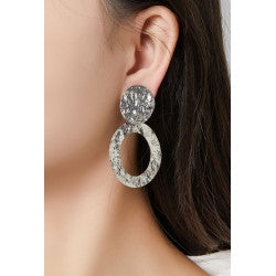 Boucles clips Ovales argent BELLE MISS