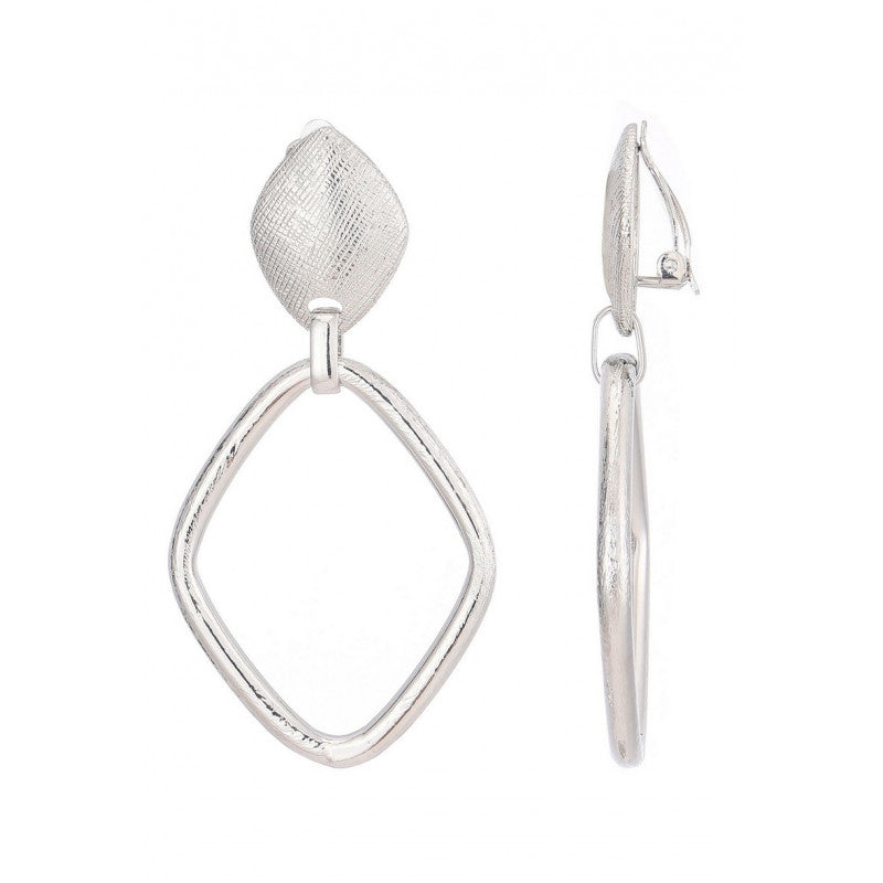 Boucles clips Losange argent BELLE MISS