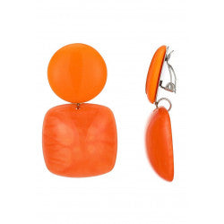 Boucles clips Carré orange BELLE MISS