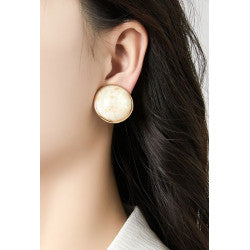 Boucles clips Natica blanc cassé or B MISS