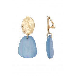 Boucles clips Nejla nacre bleu or BELLE MISS