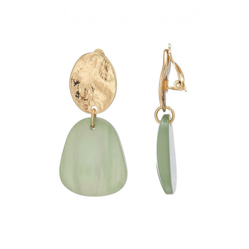 Boucles clips Nejla nacre vert or BELLE MISS