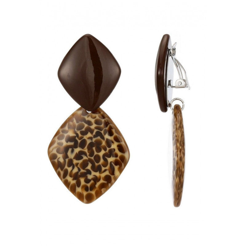 Boucles clips Nousha taches marron BELLE MISS