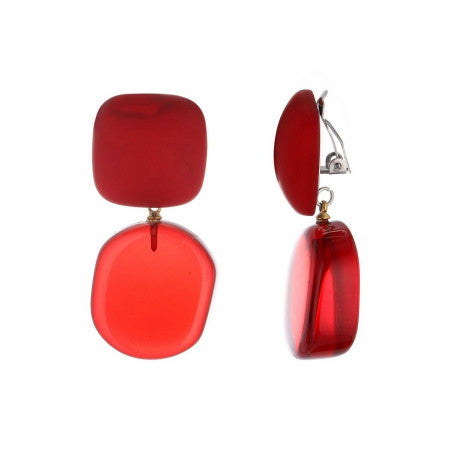 Boucles clips Noy rouge BELLE MISS