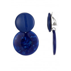 Boucles clips Nuala bleu BELLE MISS