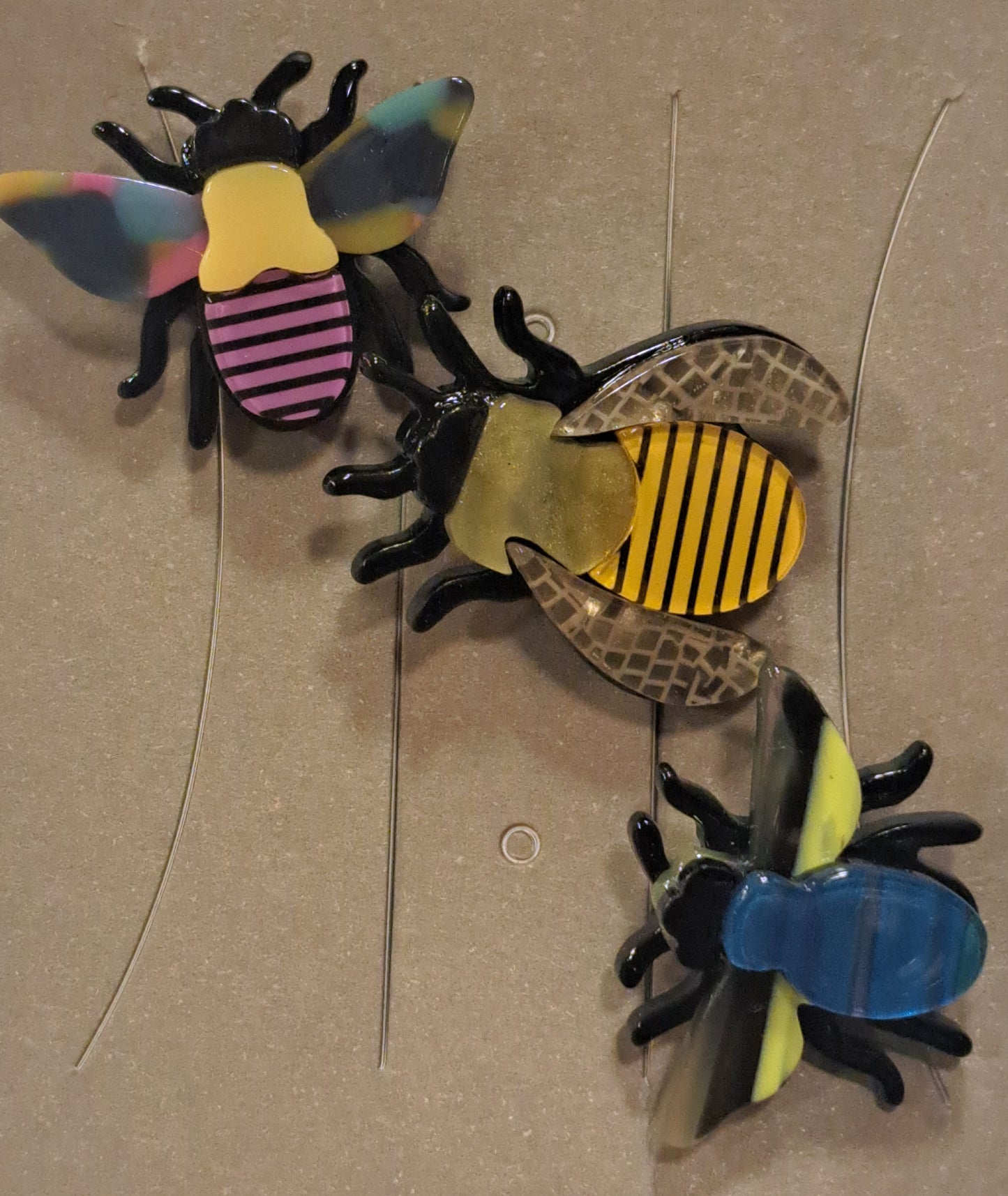 Broche Trio Abeilles jaune Fancy F
