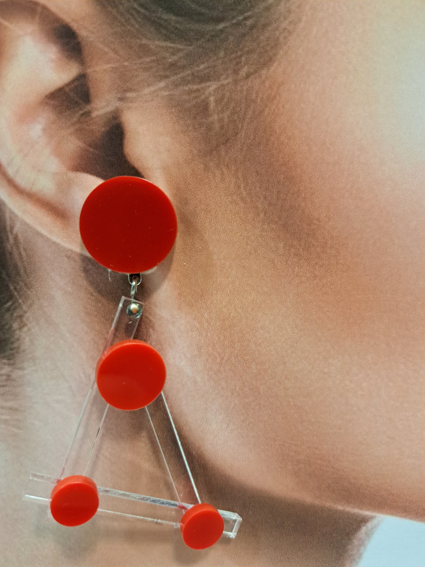 Boucles clips Suspendu rouge FORMESPAZIO