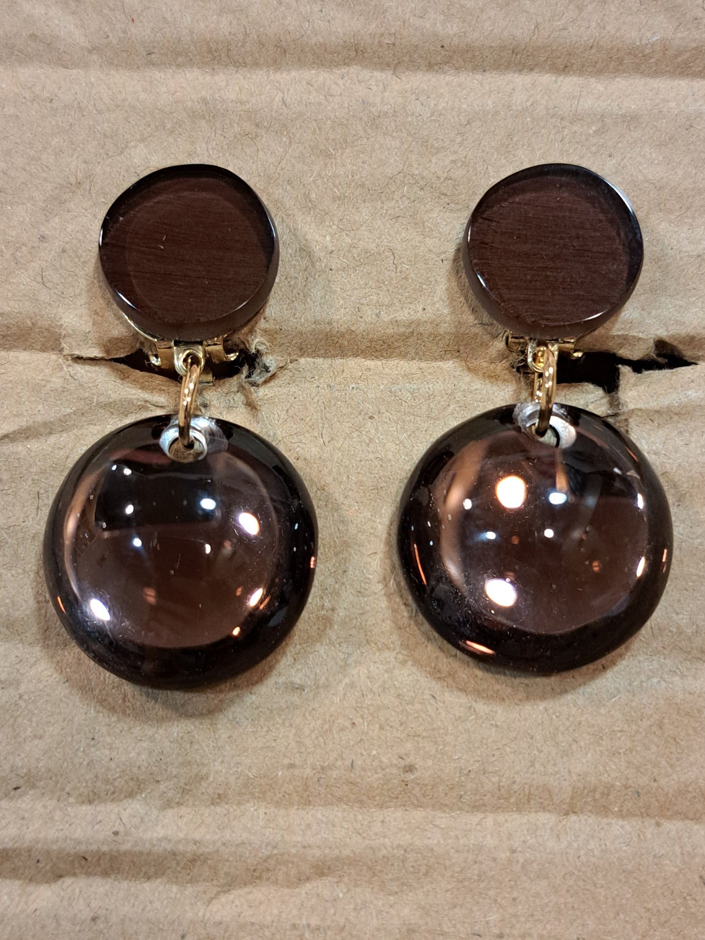 Boucles clips Diva marron VITO
