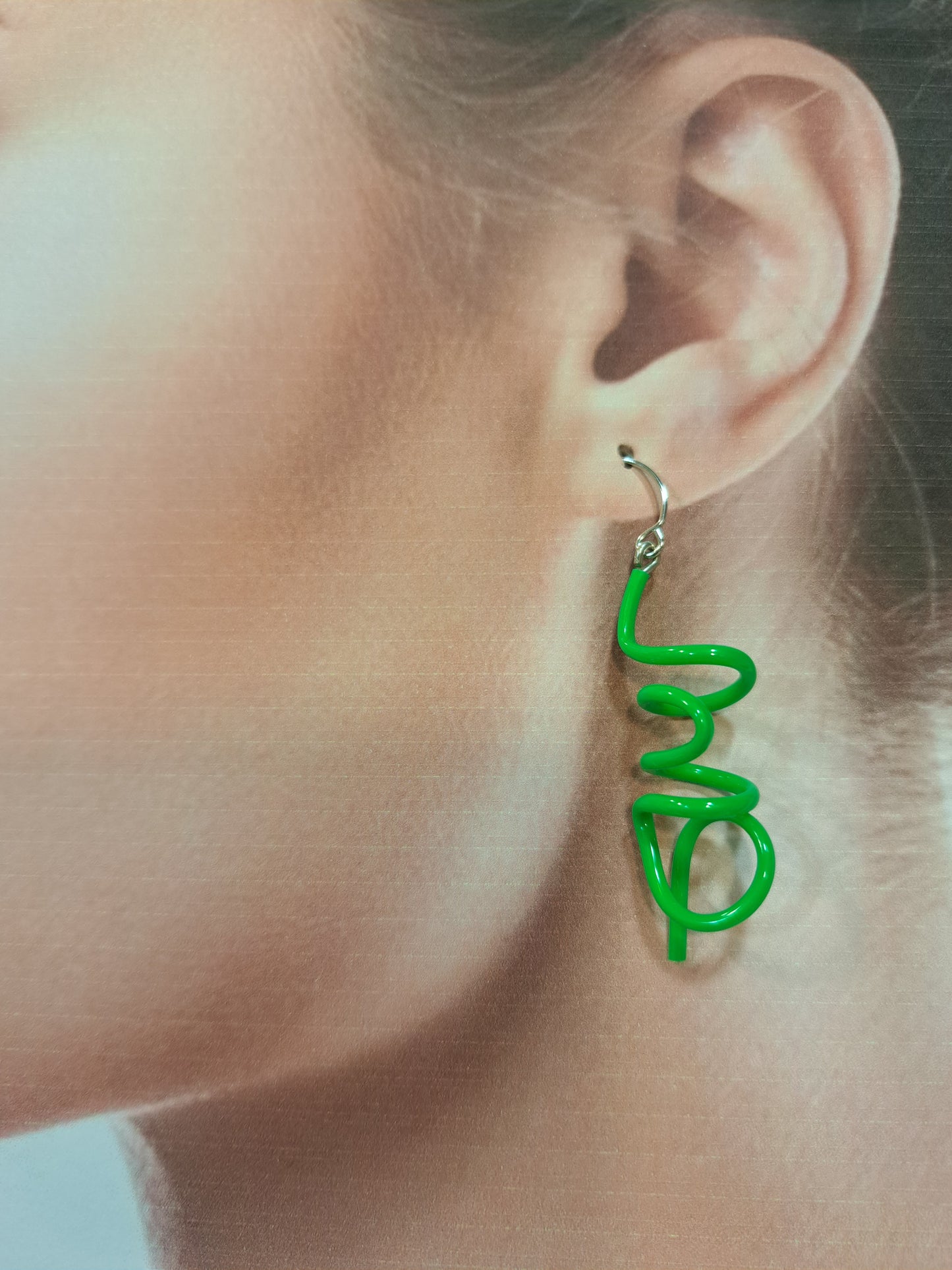 Boucles percées ZIGIGI vert SAMUEL CORAUX
