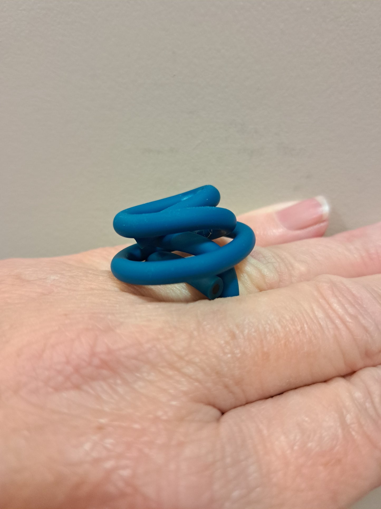 Bague Zig bleu canard SAMUEL CORAUX