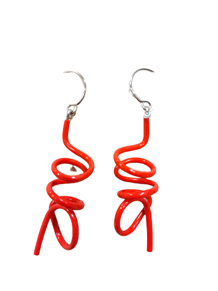 Boucles percées ZIGIGI rouge SAMUEL CORAUX