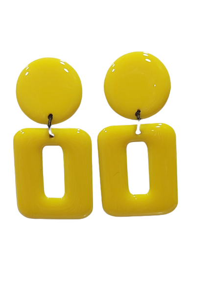 Boucles clips Rectangle PM jaune THIERRY JOO
