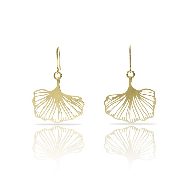 Boucles percées Ginkgo Biloba PM or RAS