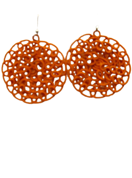 Boucles percées Fili XXL orange NAF BIJOUX