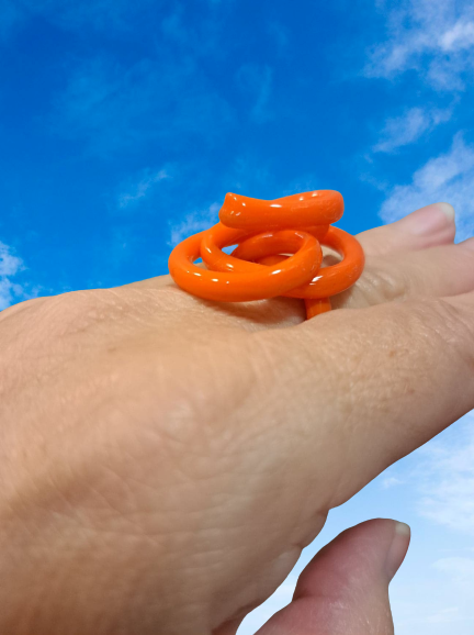 Bague Zig orange SAMUEL CORAUX