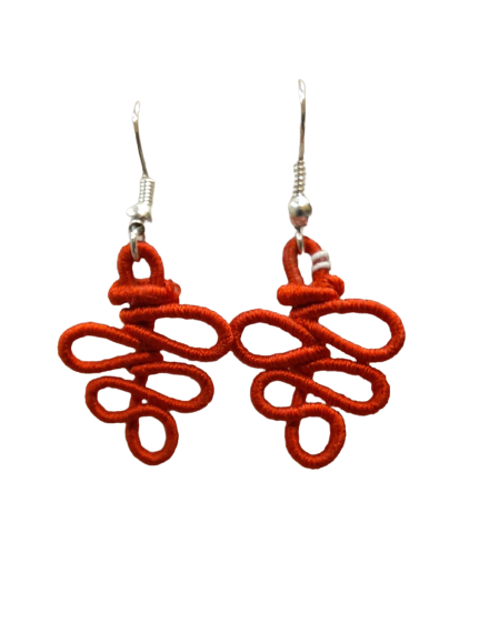 Boucles percées Feuille PM rouge NAF BIJOUX