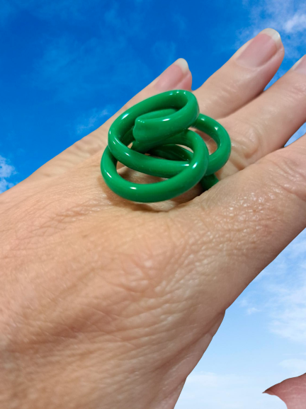 Bague Zig vert SAMUEL CORAUX
