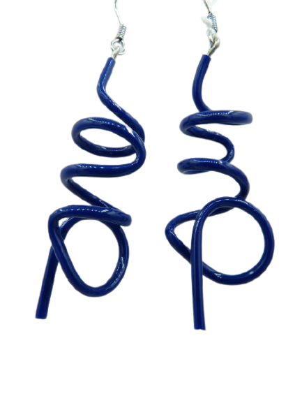 Boucles percées ZIGIGI marine SAMUEL CORAUX