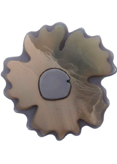 Broche Fleur rose poudré Fancy F