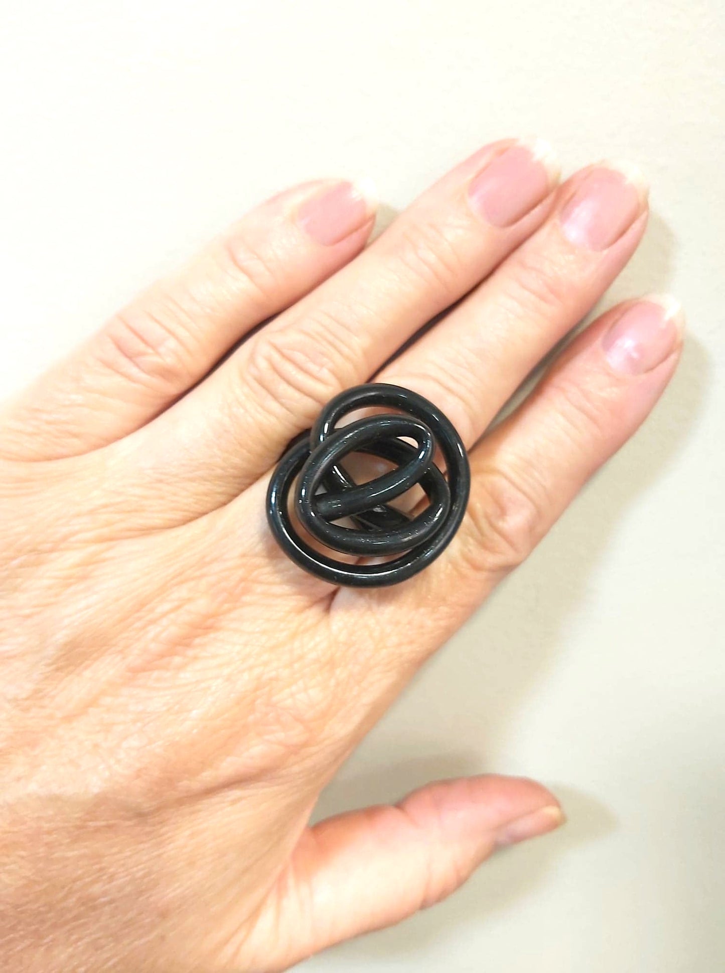 Bague Zig noir SAMUEL CORAUX