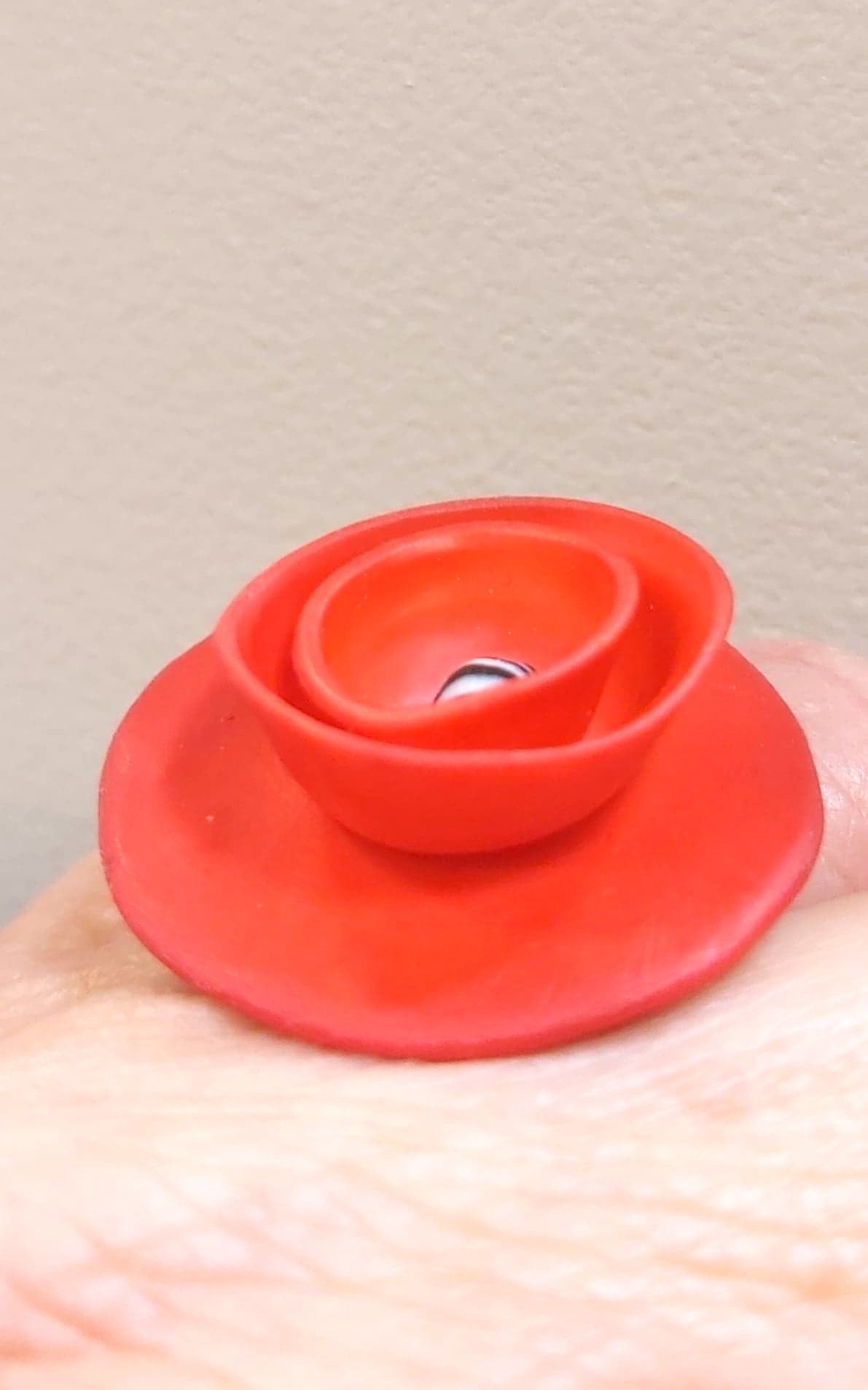 Bague Soucoupe rouge LEA AIME LES FLEURS